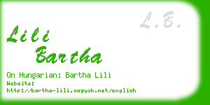 lili bartha business card